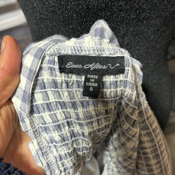 Ever after Blue and White Gingham Ruffle Dress Sz s - Picture 6 of 8
